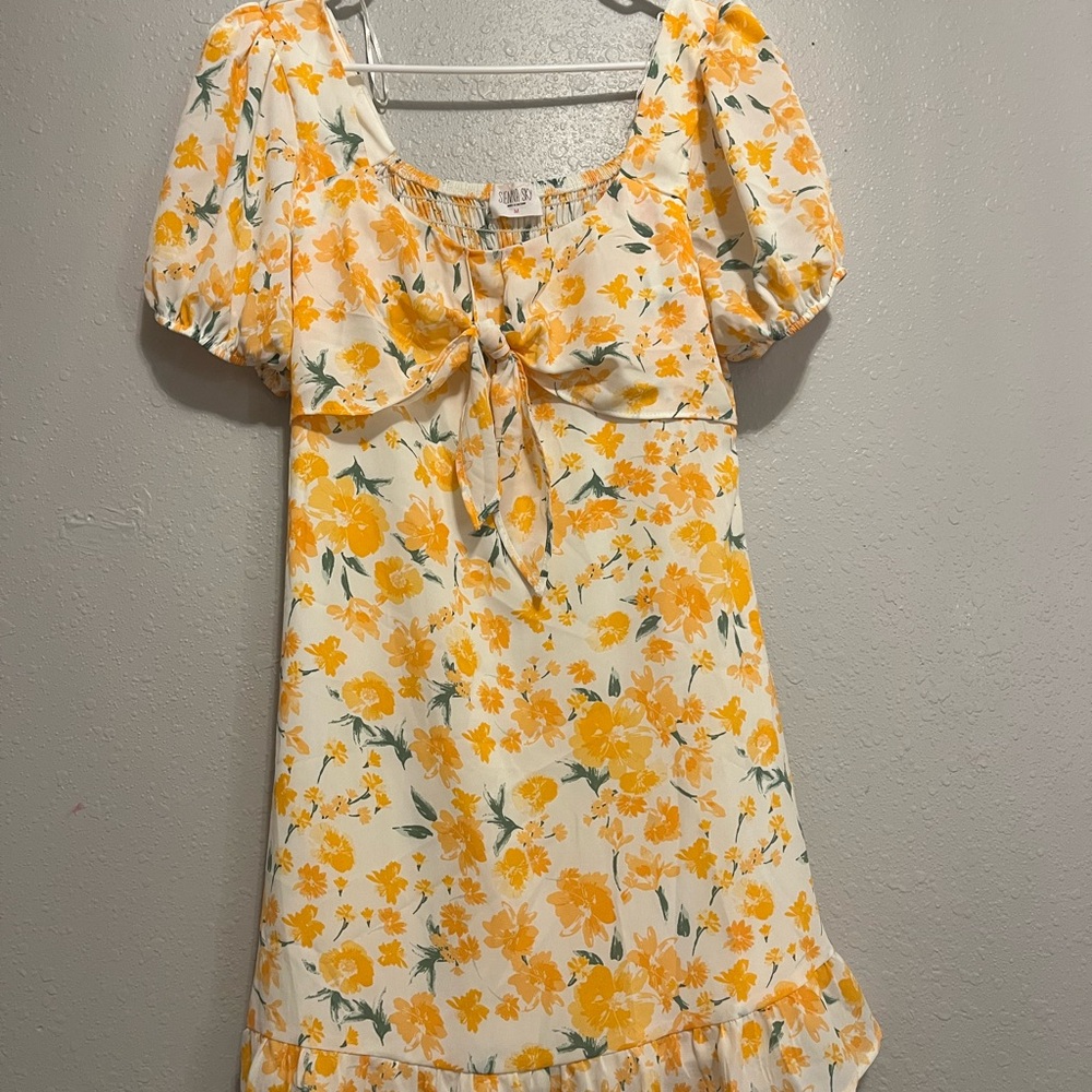 Sienna Sky Yellow Floral Mini Dress